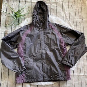 COLEMAN gray purple hooded windbreaker jacket 
Nylon size small Medium